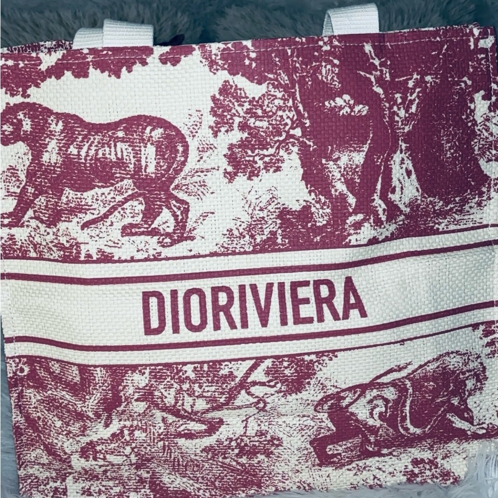 Dior Dioriviera Tote in Burgundy and Cream! Brand New! Never Worn!